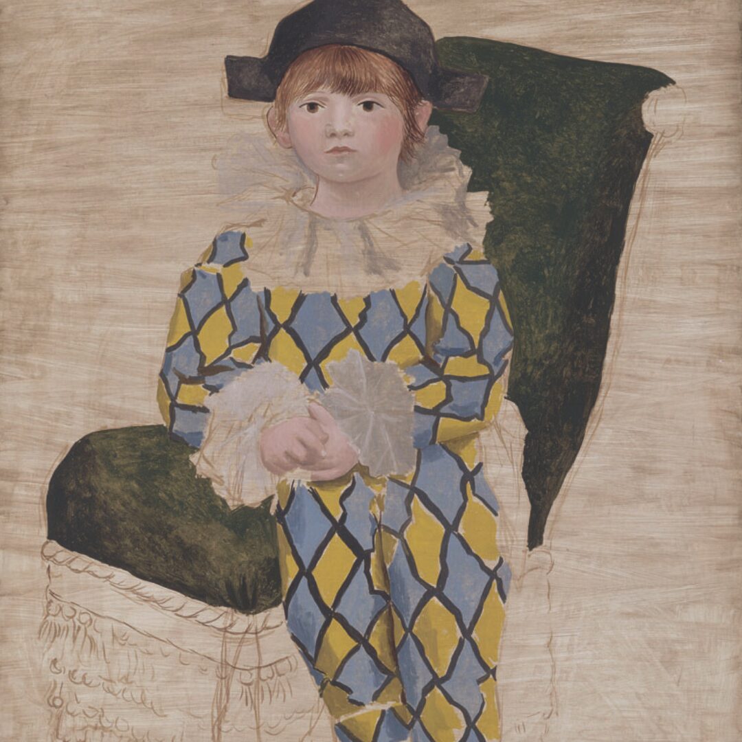 Arlecchino, dipinto a olio su tela realizzato nel 1917 dal Pablo Picasso